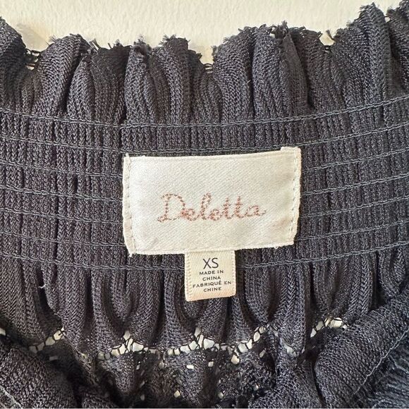 Anthropologie-Deletta Open Lace Off-Shoulder Blouse - Picture 3 of 7